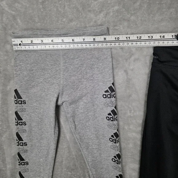 Adidas Girls Size 5 Leggings Lot Black Gray AEROREADY 2Pc Set - Picture 6 of 14